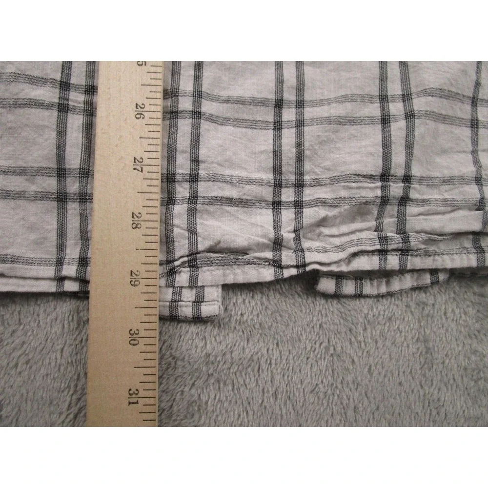 North Face Shirt Mens XXL White‎ Plaid Outdoor Button Up Short Sleeve